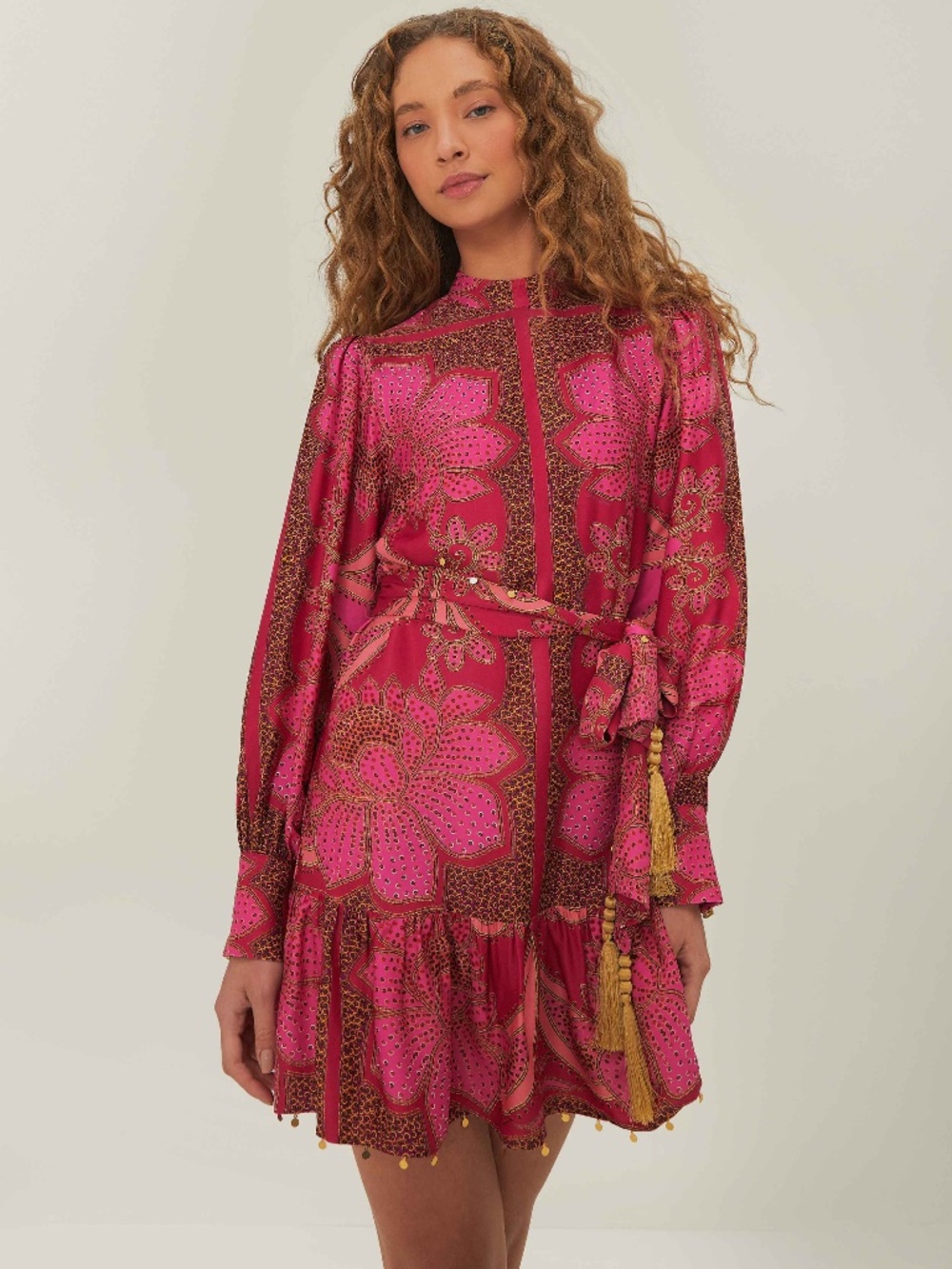 Pink Floral Glam Scarf LENZING™ ECOVERO™ Mini Dress